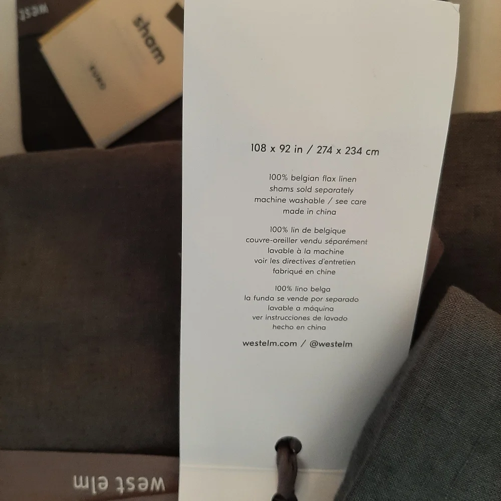 West Elm Linen Duvet Cover King & 2 Euro shams Iron
